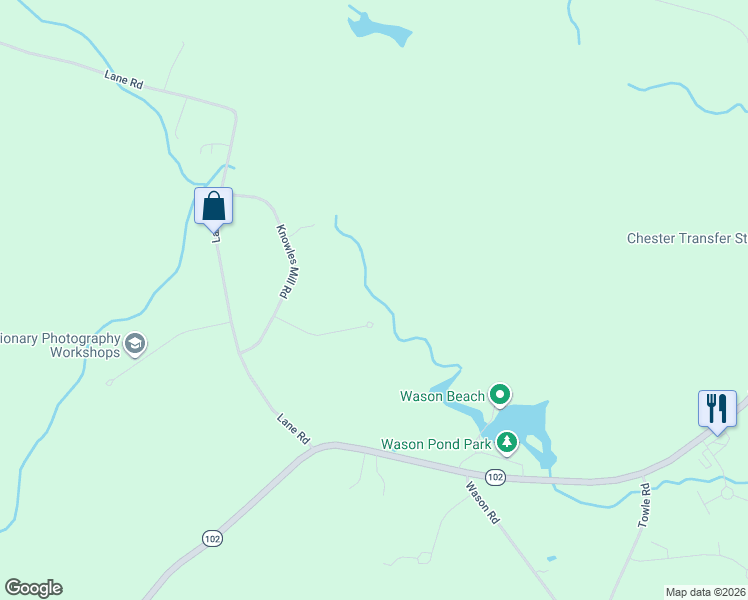 map of restaurants, bars, coffee shops, grocery stores, and more near 58 Bittersweet Lane in Chester