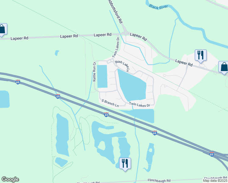 map of restaurants, bars, coffee shops, grocery stores, and more near 6232 Twin Lakes Drive in Kimball