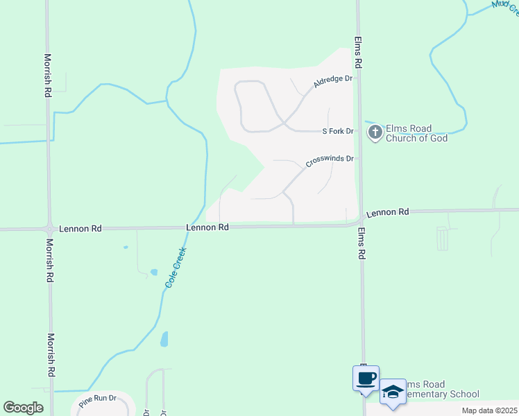 map of restaurants, bars, coffee shops, grocery stores, and more near 7161 Crosswinds Drive in Swartz Creek