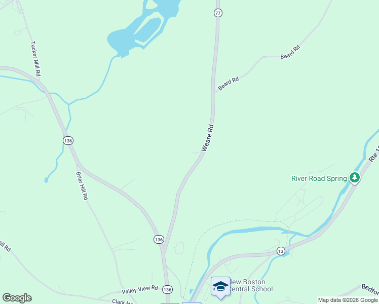 map of restaurants, bars, coffee shops, grocery stores, and more near 73 Weare Road in New Boston