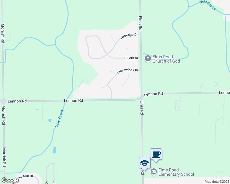 map of restaurants, bars, coffee shops, grocery stores, and more near 2467 Golfway Drive in Swartz Creek