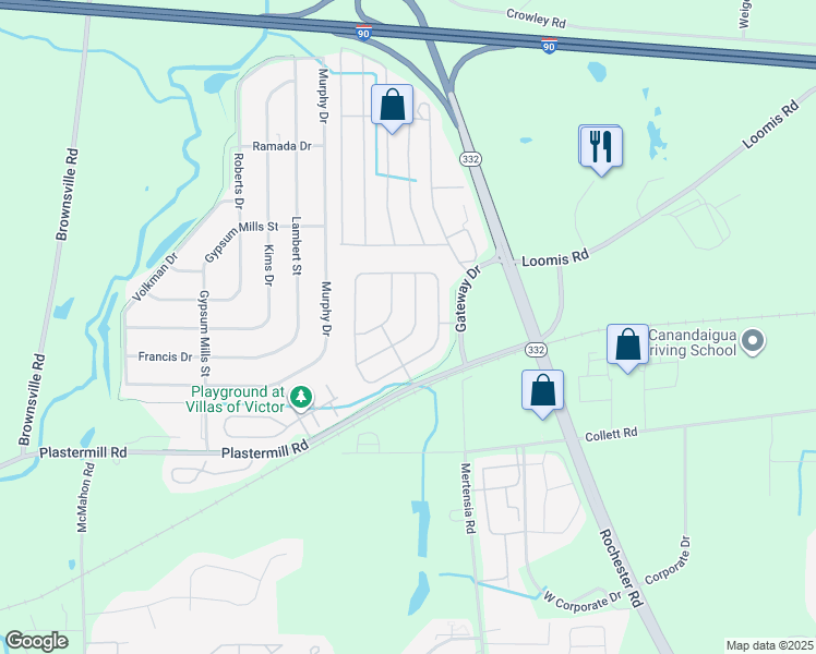 map of restaurants, bars, coffee shops, grocery stores, and more near 1126 Willow Brook Bend in Farmington