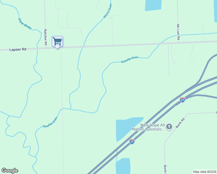 map of restaurants, bars, coffee shops, grocery stores, and more near 6827 Lapeer Road in Smiths Creek