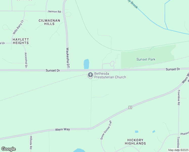 map of restaurants, bars, coffee shops, grocery stores, and more near W287S3160 Bethesda Road in Waukesha