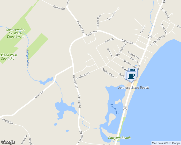 map of restaurants, bars, coffee shops, grocery stores, and more near 120 Perkins Road in Rye