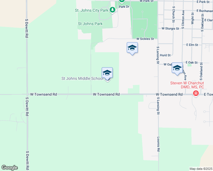 map of restaurants, bars, coffee shops, grocery stores, and more near 900 West Townsend Road in Saint Johns
