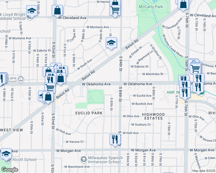 map of restaurants, bars, coffee shops, grocery stores, and more near in Milwaukee