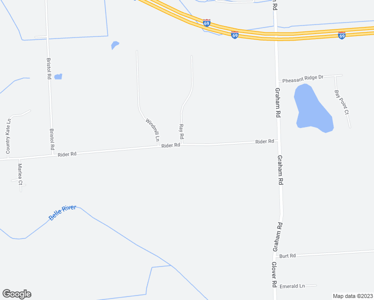 map of restaurants, bars, coffee shops, grocery stores, and more near 8300 Rider Road in Imlay City