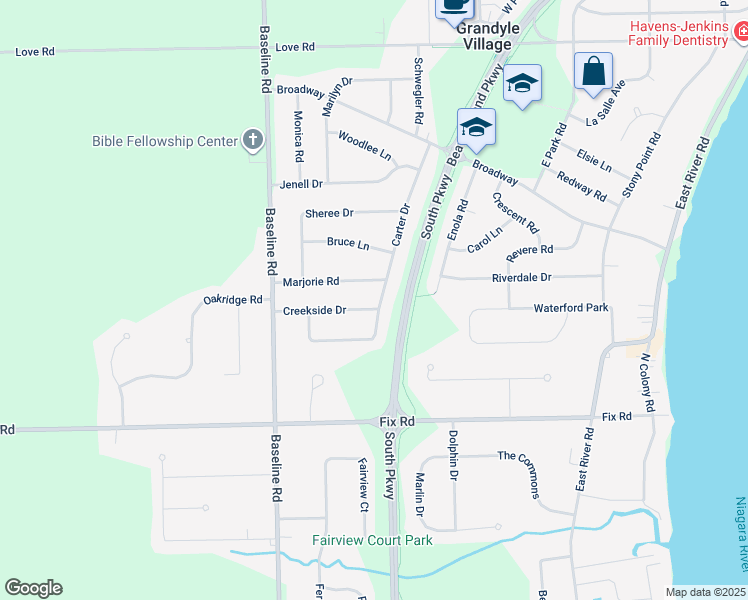 map of restaurants, bars, coffee shops, grocery stores, and more near 1890 Marjorie Road in Grand Island