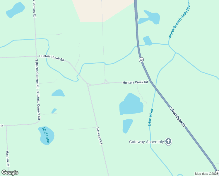 map of restaurants, bars, coffee shops, grocery stores, and more near 6776-6998 Hunters Creek Road in Imlay City