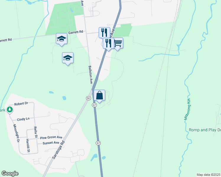 map of restaurants, bars, coffee shops, grocery stores, and more near 11 Dominic Drive in Ballston Spa
