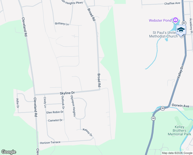 map of restaurants, bars, coffee shops, grocery stores, and more near 4483 Broad Road in Syracuse