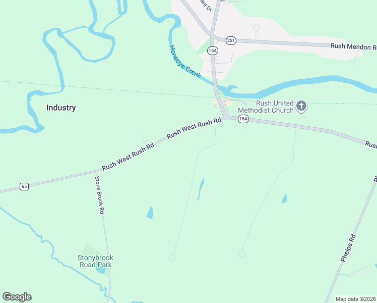 map of restaurants, bars, coffee shops, grocery stores, and more near 39 Thunder Ridge Drive in Rush