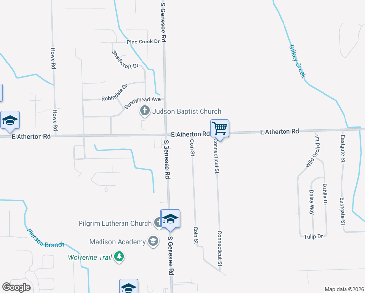 map of restaurants, bars, coffee shops, grocery stores, and more near 3038 Coin Street in Burton