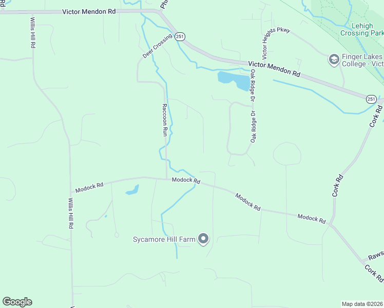 map of restaurants, bars, coffee shops, grocery stores, and more near 1005 Raccoon Run in Victor