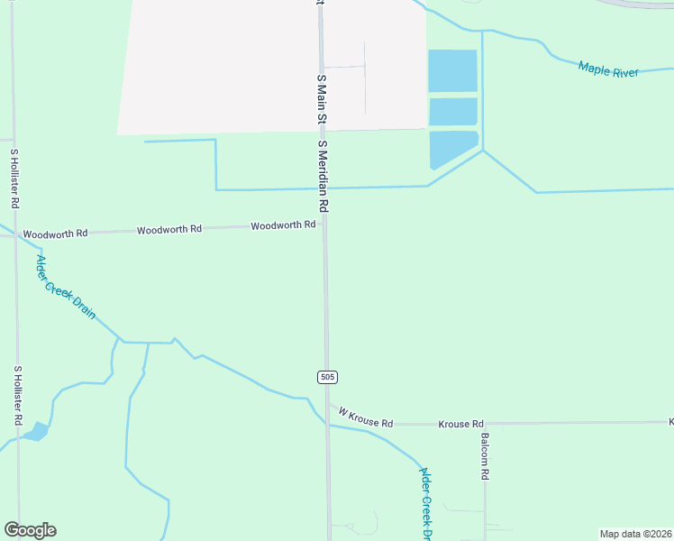map of restaurants, bars, coffee shops, grocery stores, and more near 1741 South Meridian Road in Ovid