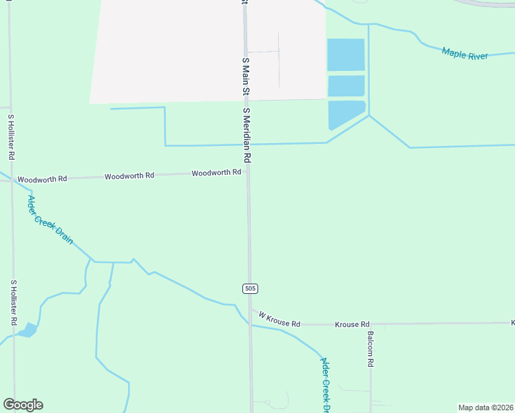 map of restaurants, bars, coffee shops, grocery stores, and more near 1741 South Meridian Road in Ovid