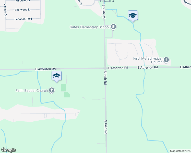 map of restaurants, bars, coffee shops, grocery stores, and more near 7506 East Atherton Road in Davison