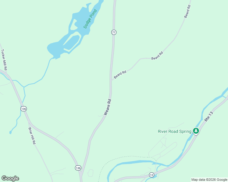 map of restaurants, bars, coffee shops, grocery stores, and more near 104 Weare Road in New Boston