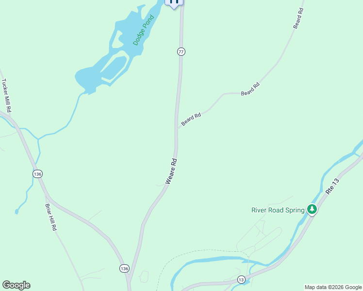 map of restaurants, bars, coffee shops, grocery stores, and more near 104 Weare Road in New Boston