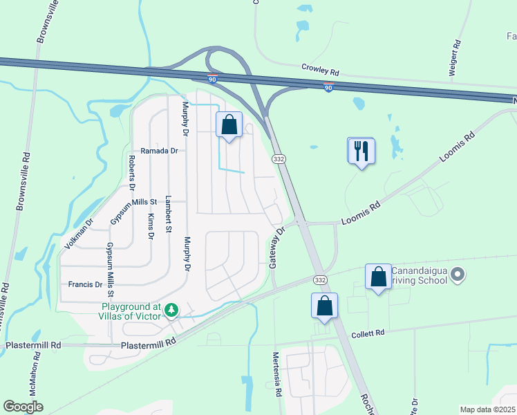 map of restaurants, bars, coffee shops, grocery stores, and more near 104 Hunts Park Road in Farmington