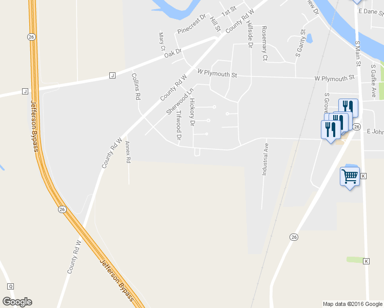 map of restaurants, bars, coffee shops, grocery stores, and more near 3 Linden Circle in Jefferson