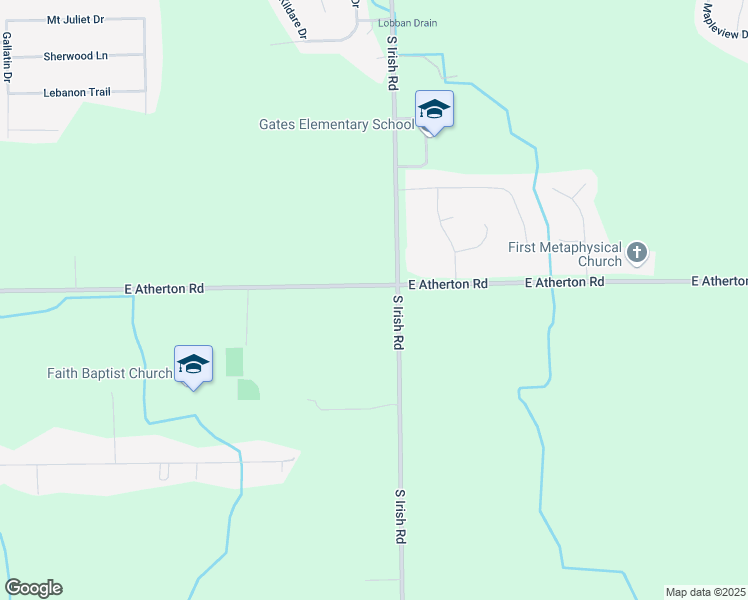 map of restaurants, bars, coffee shops, grocery stores, and more near 7506 East Atherton Road in Davison