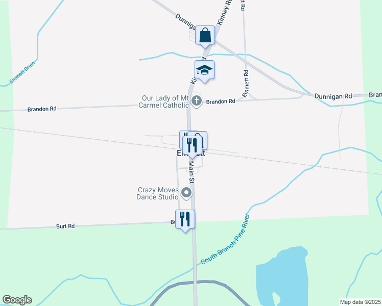map of restaurants, bars, coffee shops, grocery stores, and more near in Emmett