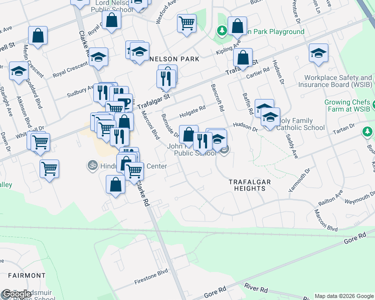 map of restaurants, bars, coffee shops, grocery stores, and more near 11 Noel Avenue in London