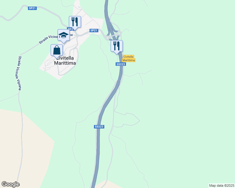 map of restaurants, bars, coffee shops, grocery stores, and more near 5 Località I Poderi in Provincia di Grosseto
