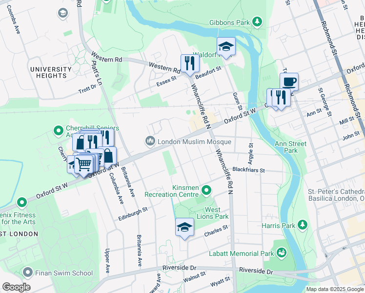 map of restaurants, bars, coffee shops, grocery stores, and more near 230 Rathnally Street in London