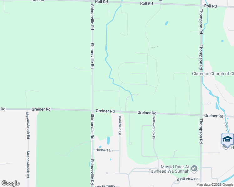 map of restaurants, bars, coffee shops, grocery stores, and more near 8920 Country Club Lane in Clarence