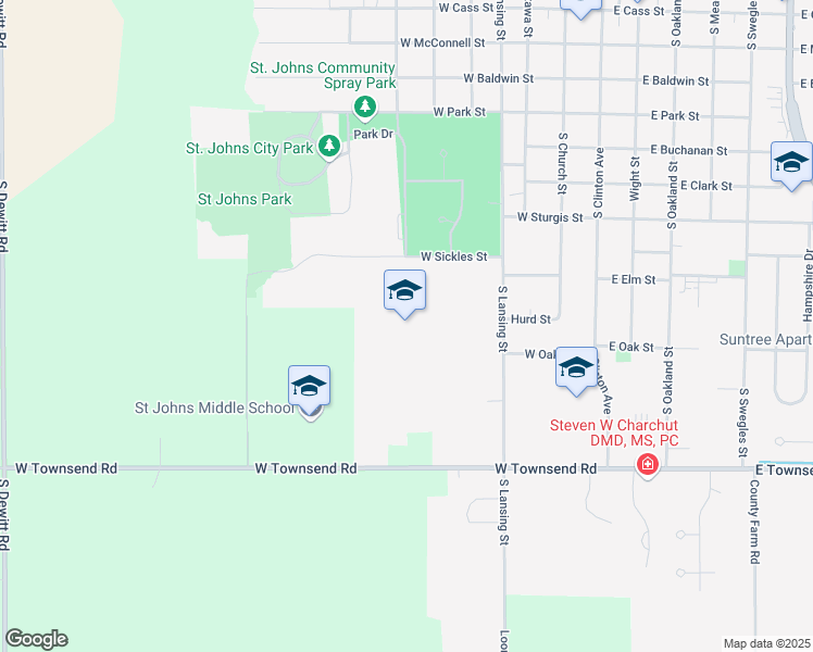 map of restaurants, bars, coffee shops, grocery stores, and more near 501 West Sickles Street in Saint Johns