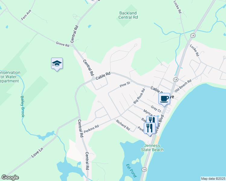 map of restaurants, bars, coffee shops, grocery stores, and more near 35 Pine Street in Rye