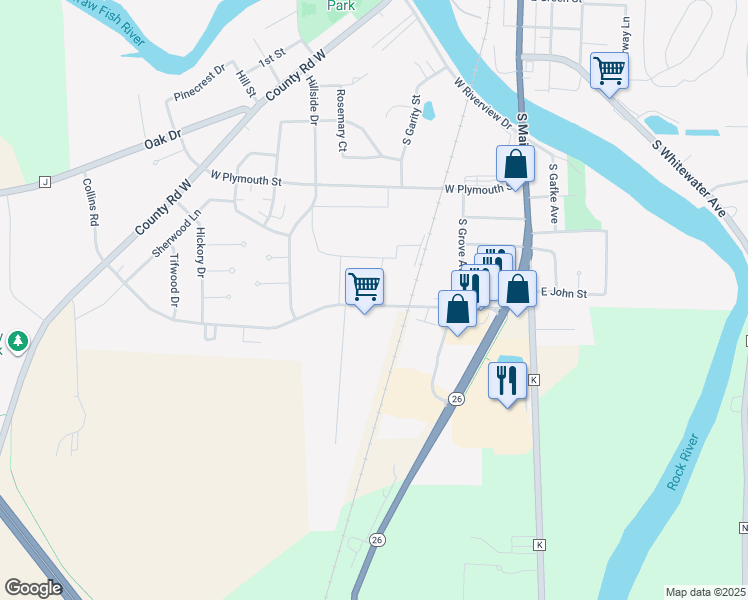 map of restaurants, bars, coffee shops, grocery stores, and more near 351 Collins Road in Jefferson