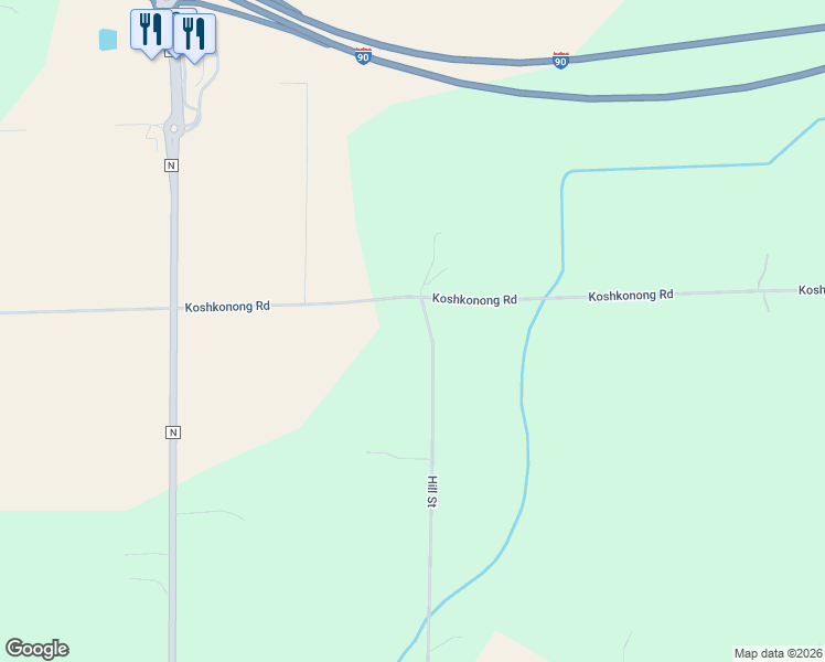 map of restaurants, bars, coffee shops, grocery stores, and more near 2635 Hill Street in Stoughton