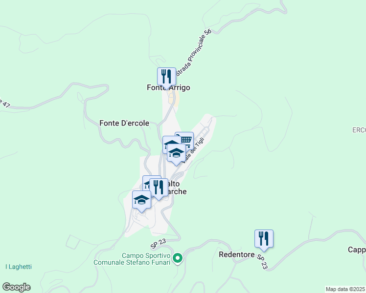 map of restaurants, bars, coffee shops, grocery stores, and more near Via Lottizzazione Colle in Montalto delle Marche