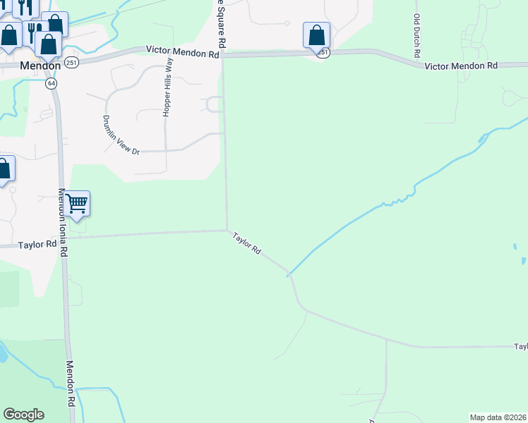 map of restaurants, bars, coffee shops, grocery stores, and more near 1231-1361 Mile Square Road in Mendon
