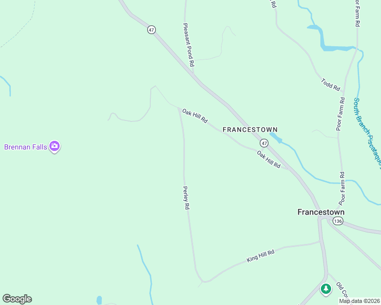 map of restaurants, bars, coffee shops, grocery stores, and more near 93 Perley Road in Francestown