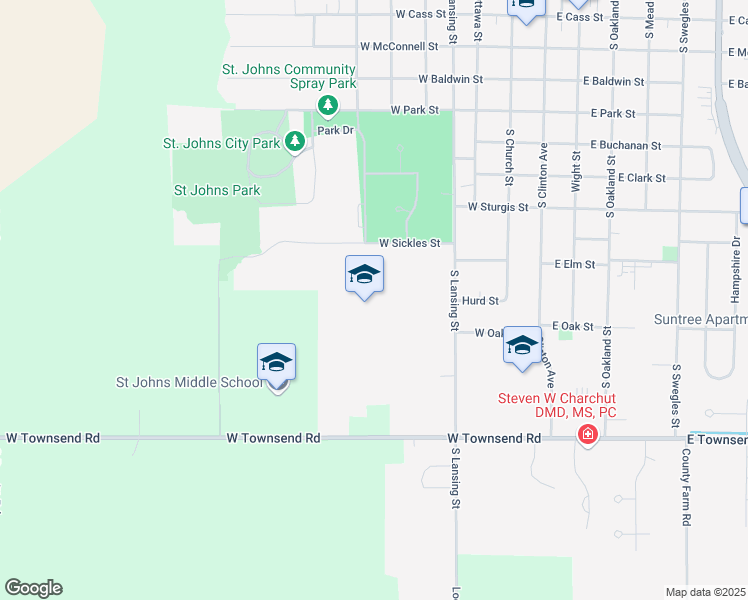 map of restaurants, bars, coffee shops, grocery stores, and more near 501 West Sickles Street in Saint Johns