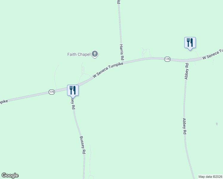 map of restaurants, bars, coffee shops, grocery stores, and more near 4140 West Seneca Turnpike in Syracuse