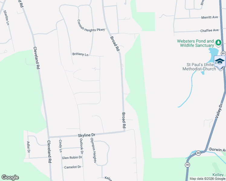 map of restaurants, bars, coffee shops, grocery stores, and more near 4533 Broad Road in Syracuse