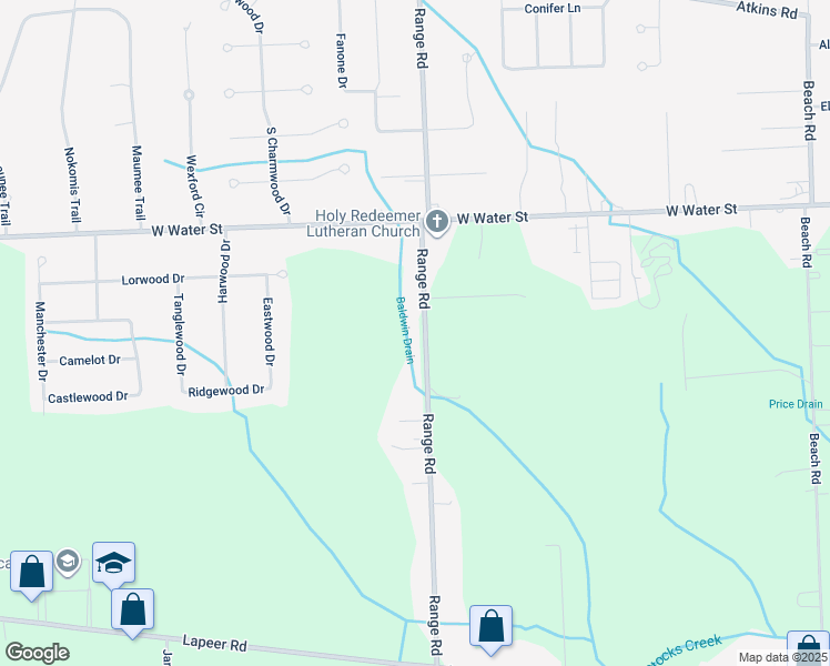 map of restaurants, bars, coffee shops, grocery stores, and more near 2905 Range Rd in Smiths Creek