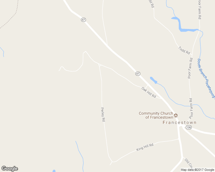 map of restaurants, bars, coffee shops, grocery stores, and more near 93 Perley Road in Francestown