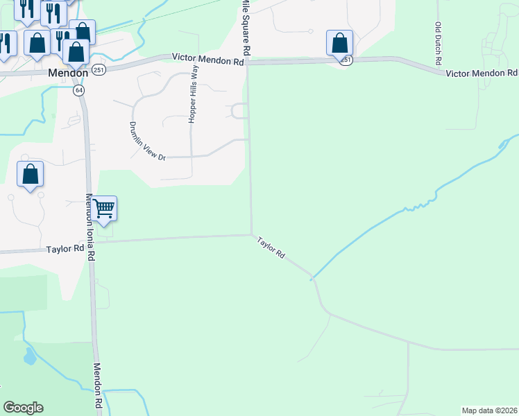 map of restaurants, bars, coffee shops, grocery stores, and more near in Mendon