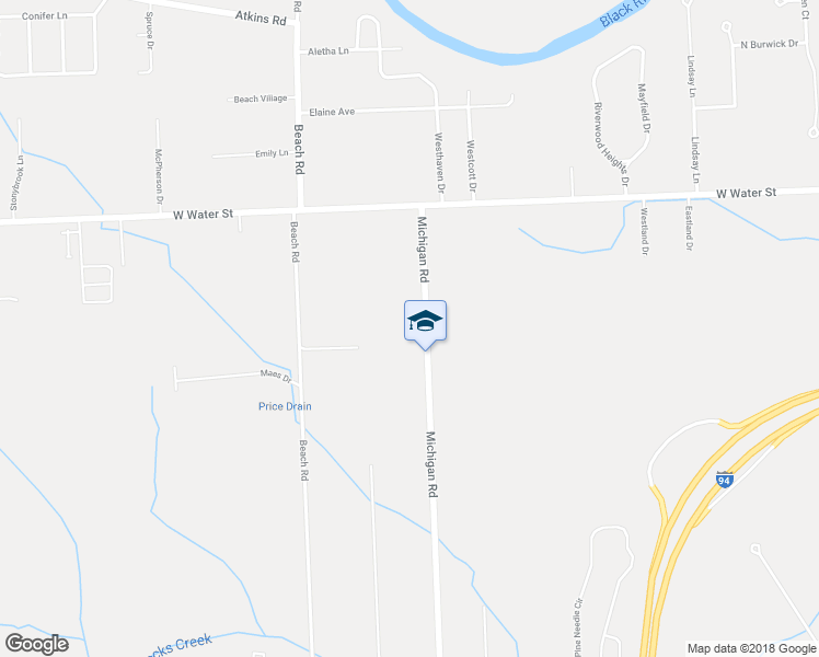 map of restaurants, bars, coffee shops, grocery stores, and more near 2865 Michigan Road in Port Huron