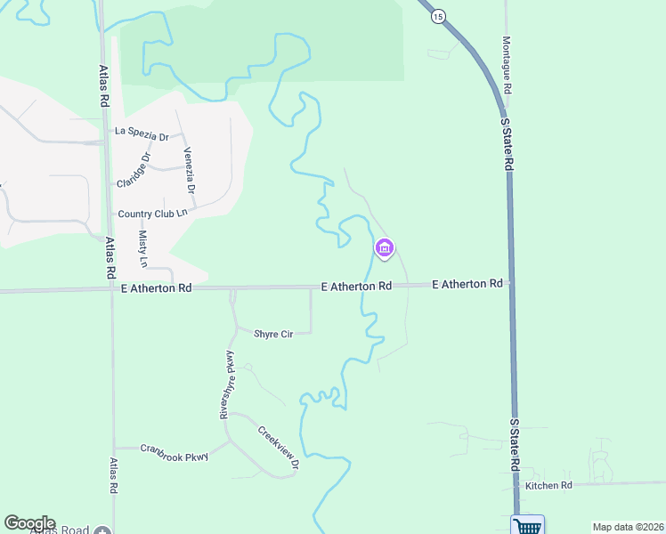 map of restaurants, bars, coffee shops, grocery stores, and more near 9505 East Atherton Road in Davison
