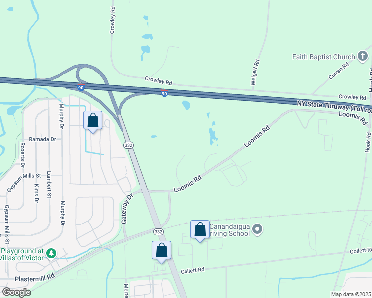 map of restaurants, bars, coffee shops, grocery stores, and more near 6108 Loomis Road in Farmington