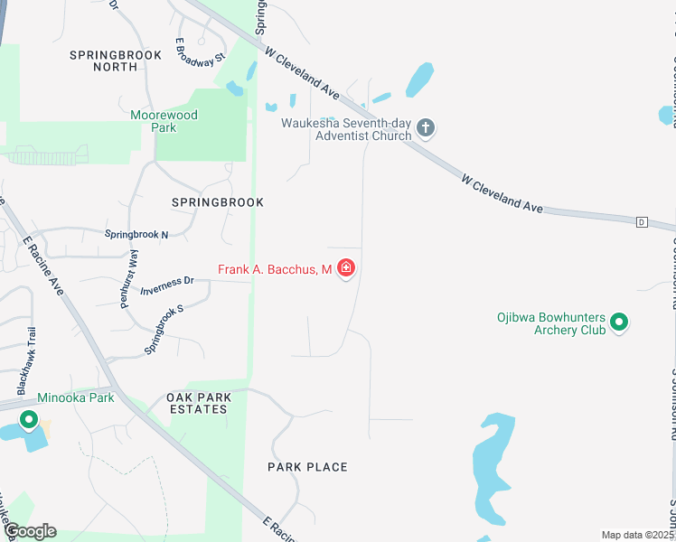 map of restaurants, bars, coffee shops, grocery stores, and more near 21675 West Dove Drive in New Berlin
