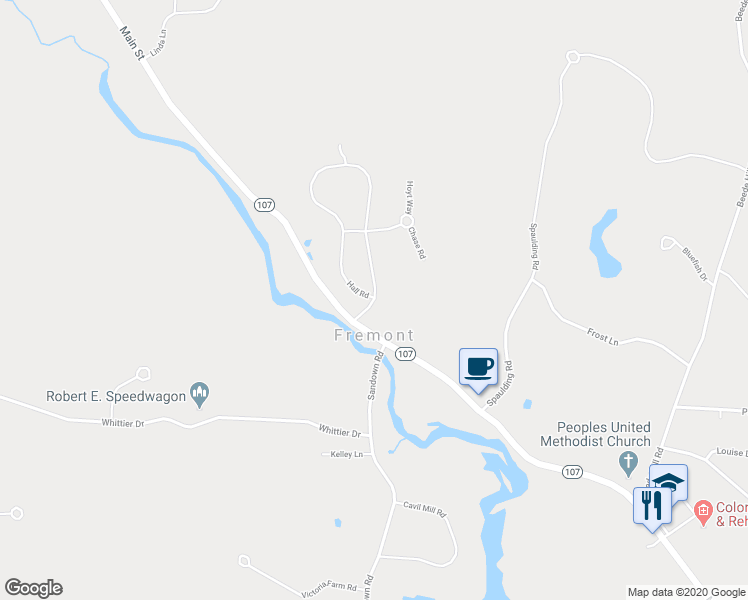 map of restaurants, bars, coffee shops, grocery stores, and more near 99 Hall Road in Fremont